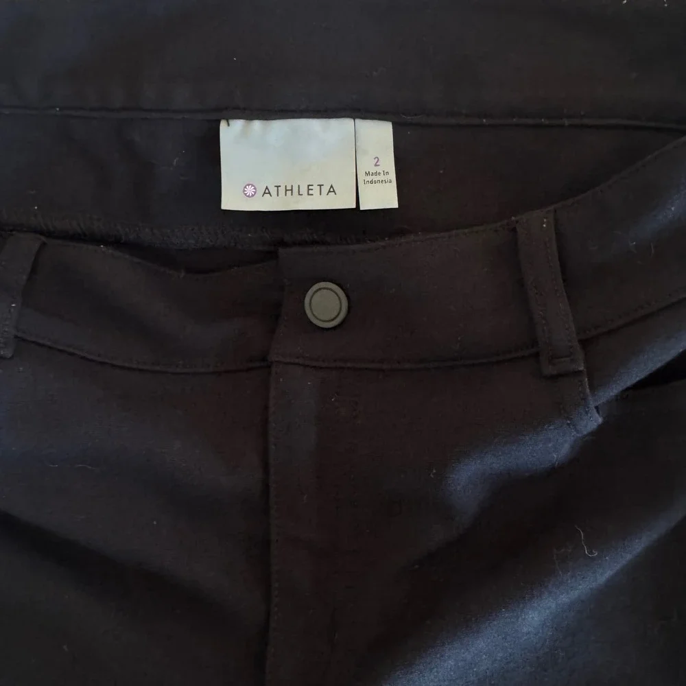 Athleta Black Wide Leg Trousers Stretch Work Travel Pants Size 2 RN 54023
